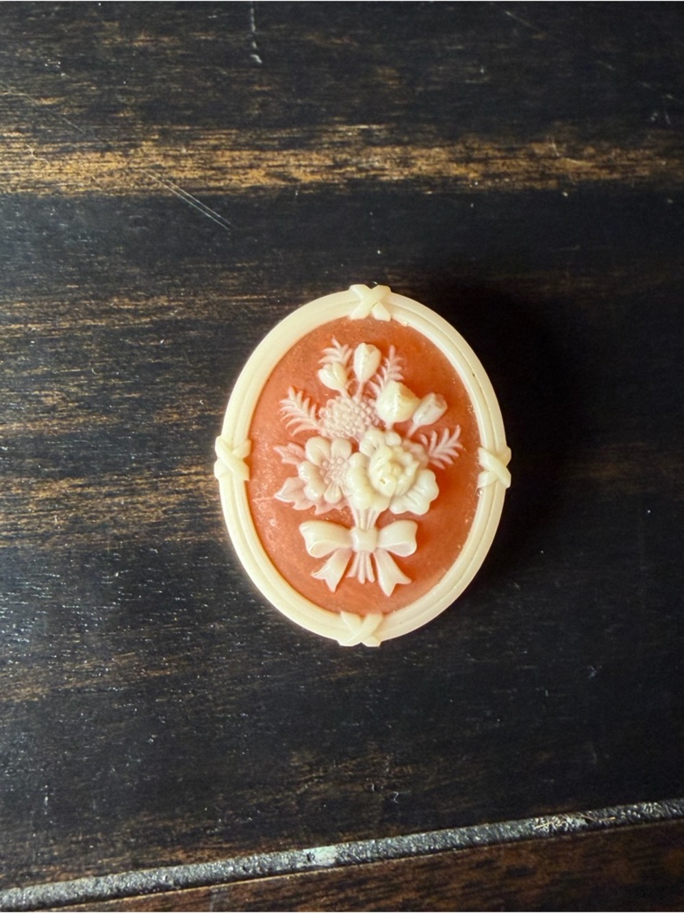 Avon Floral Cameo Brooch